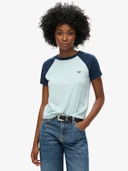 Superdry Blue Essential Logo Retro 100% Cotton T-Shirt - Image 1 of 3