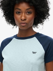 Superdry Blue Essential Logo Retro 100% Cotton T-Shirt - Image 3 of 3