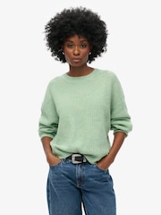 Superdry Green Brushed Crew Neck Jumper - Image 1 of 3
