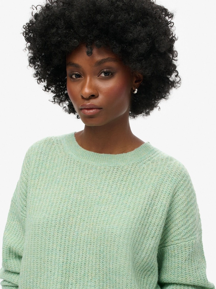 Superdry Green Brushed Crew Neck Jumper - Image 2 of 3
