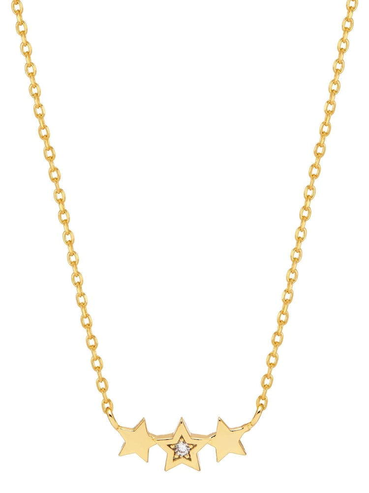 Estella Bartlett Gold Tone Tripple Cz Star Necklace - Image 2 of 3