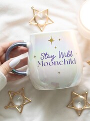 Something Different Irridescent White Stay Wild Moon Child Rounded Mug - Image 1 of 5