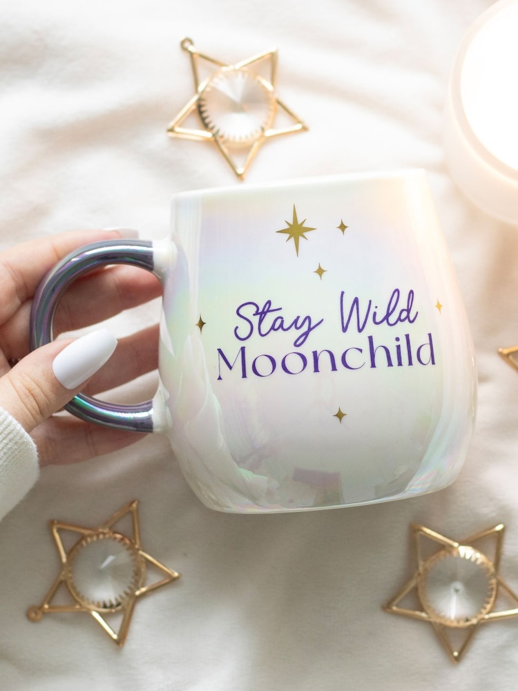 Something Different Irridescent White Stay Wild Moon Child Rounded Mug - Image 1 of 5