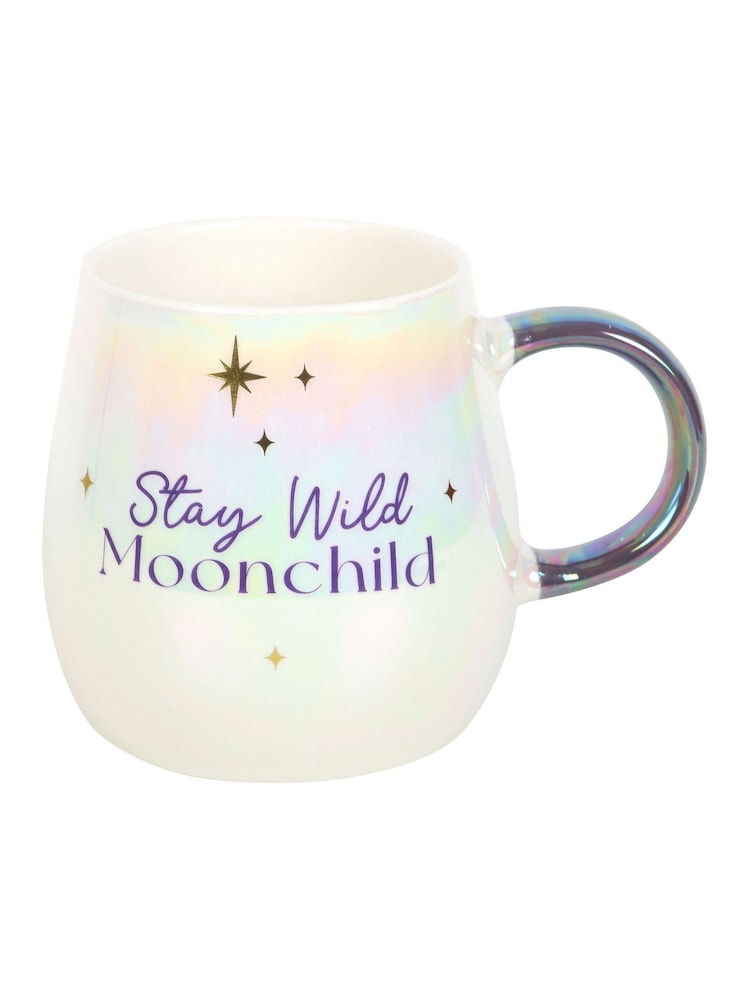 Something Different Irridescent White Stay Wild Moon Child Rounded Mug - Image 2 of 5