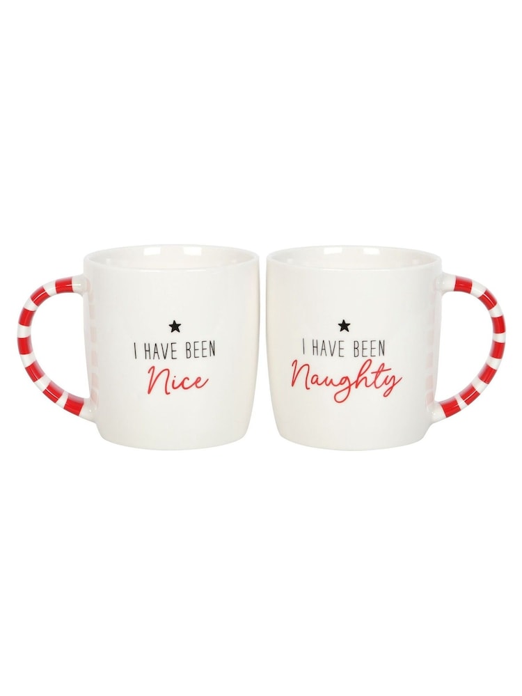 Something Different White/Brown Naughty and Nice Couples Christmas Mug Mugs - Image 3 of 3