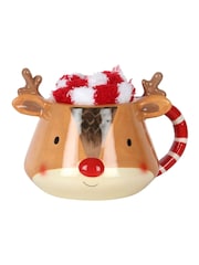 Something Different Brown Christmas Reindeer Mug and Socks Set - Image 3 of 5