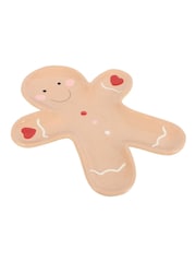 Something Different Brown Gingerbread Man Christmas Ceramic Serving Plate - Image 3 of 4