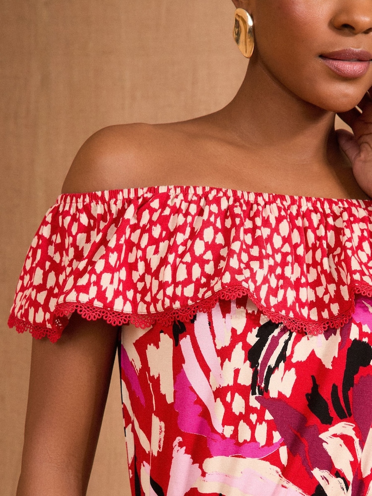 Love & Roses Bardot Jersey Playsuit - Imagen 2 de 4
