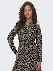 ONLY Black Graphic Printed Tie Waist Tunics - Image 1 of 6
