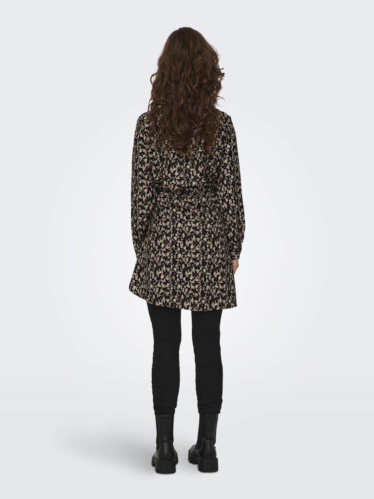 ONLY Black Graphic Printed Tie Waist Tunics - Image 2 of 6