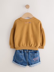 Denim Animal Sweatshirt and Denim Shorts Set (3mths-7yrs) - Image 7 of 10