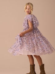 Angel & Rocket Pink Cara Bow Print Mesh Dress - Image 3 of 8