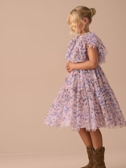 Angel & Rocket Pink Cara Bow Print Mesh Dress - Image 6 of 8
