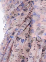 Angel & Rocket Pink Cara Bow Print Mesh Dress - Image 8 of 8