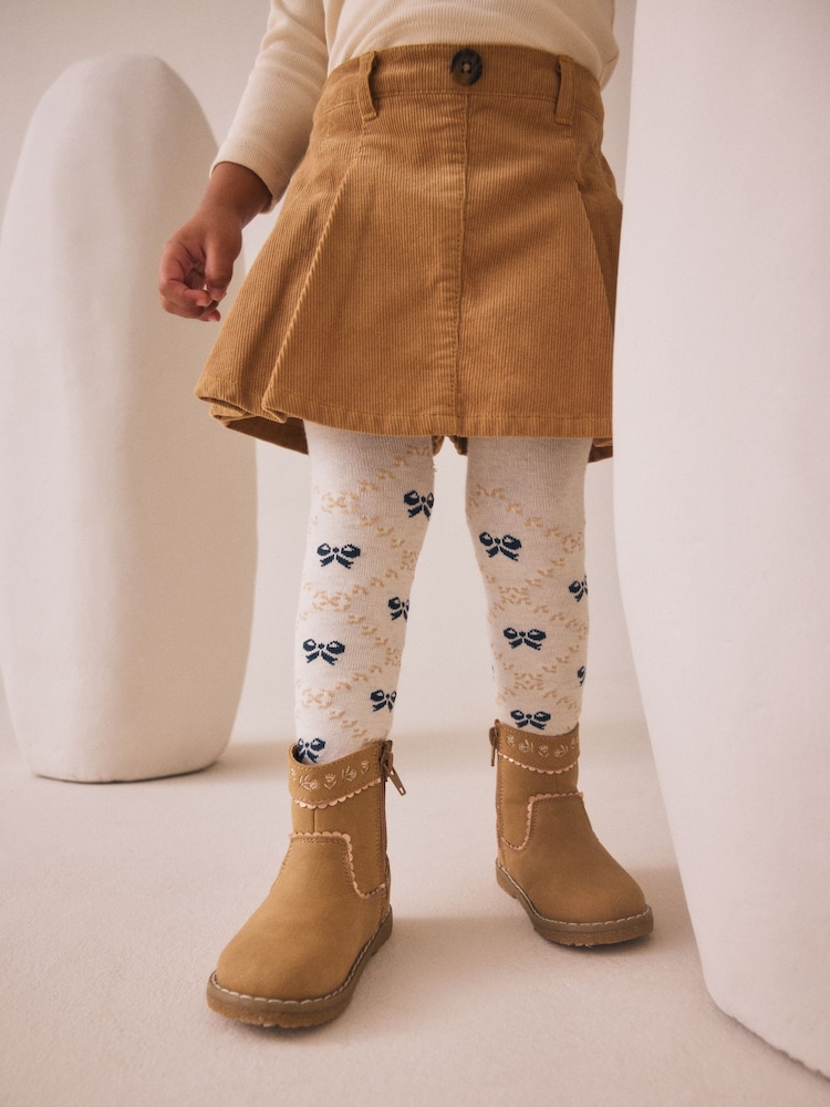 Tan Brown Corduroy Skirt with Bow Tights (3mths-7yrs) - Image 1 of 4