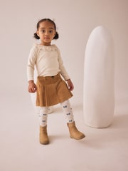 Tan Brown Corduroy Skirt with Bow Tights (3mths-7yrs) - Image 3 of 4