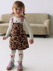 Animal Printed Dungarees with Top and Tights Set (3mths-7yrs) - Image 1 of 16