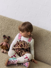 Animal Printed Dungarees with Top and Tights Set (3mths-7yrs) - Image 4 of 16