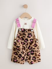 Animal Printed Dungarees with Top and Tights Set (3mths-7yrs) - Image 8 of 16