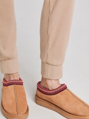 Simply Be Brown Wide Fit Embriodery Full Mules Brown Slippers - Image 4 of 4