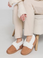 Simply Be Wide Fit Warm Lined Full Back Slippers - Imagen 1 de 4