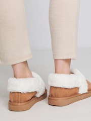Simply Be Wide Fit Warm Lined Full Back Slippers - Imagen 2 de 4