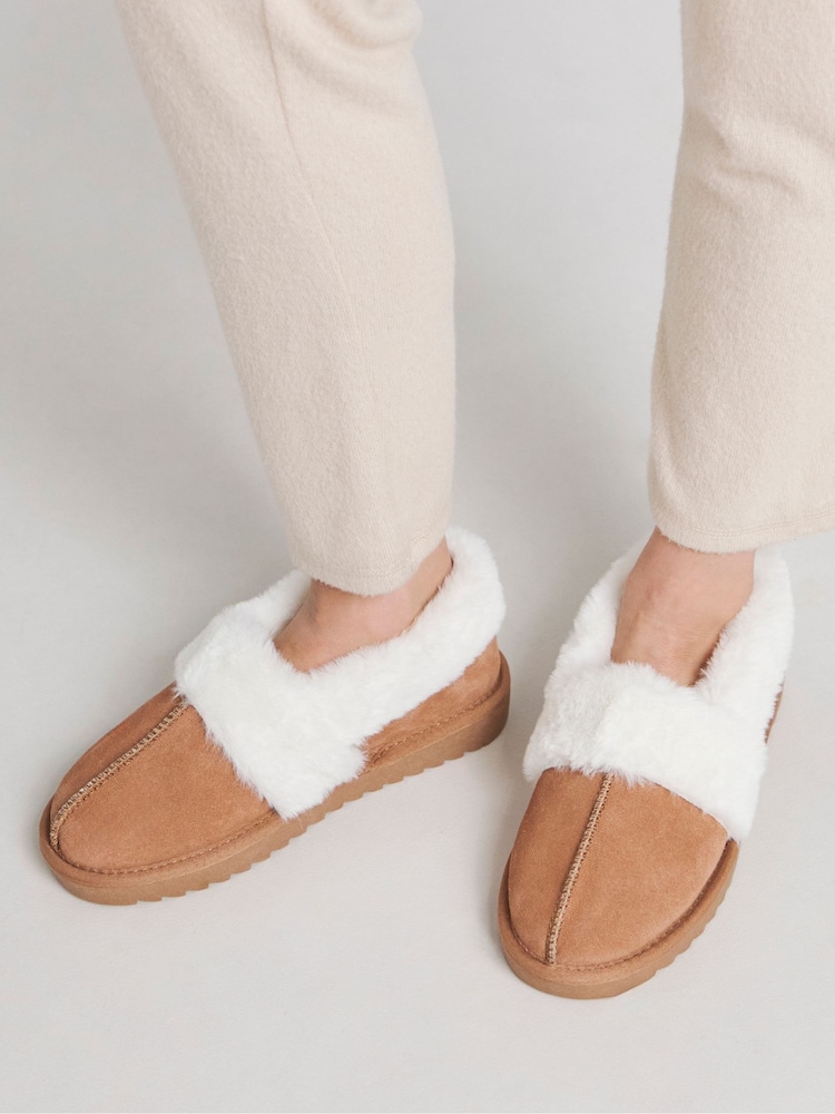 Simply Be Wide Fit Warm Lined Full Back Slippers - Imagen 4 de 4