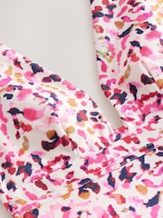 White/Burgundy Amimal Plunge Shaping Tummy Control Swimsuit - Image 8 of 9