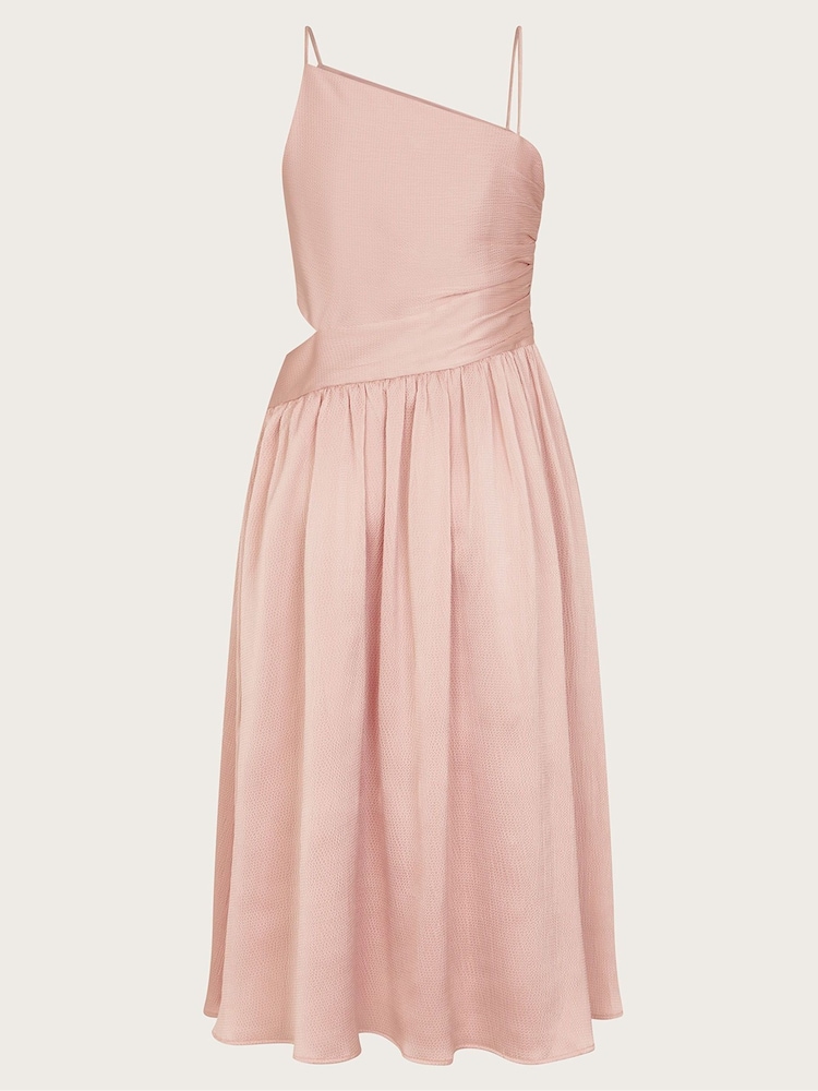 Monsoon Pink Satin Cut-Out Prom Dress - Image 2 of 3