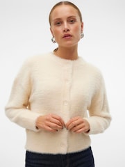 VERO MODA Fluffy Eyelash Long Sleeve Knitted Cardigan - Slika 1 iz 5