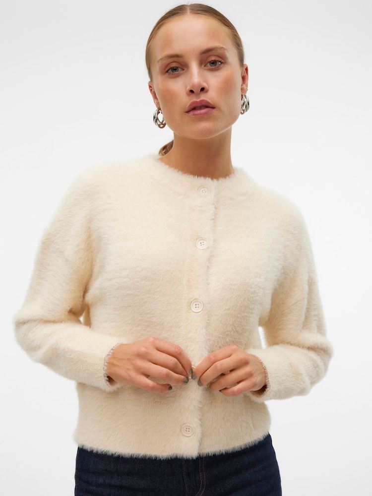 VERO MODA Fluffy Eyelash Long Sleeve Knitted Cardigan - Slika 1 iz 5 VERO MODA Fluffy Eyelash Long Sleeve Knitted Cardigan - Slika 1 iz 5