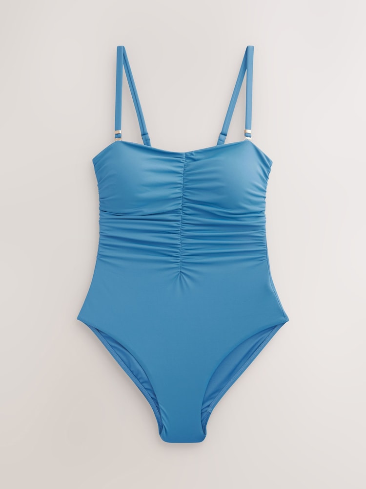 Azul acero - Shaping Tummy Control Bandeau Swimsuit - Imagen 1 de 4