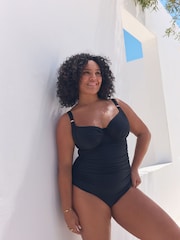 Black F-K Underwired Tummy Control Swimsuit - Image 1 of 9