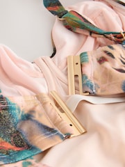 Blaugrün/Pink, Lurex, Animal - Bauchformender Badeanzug mit Bügel, F–K - Bild 6 von 8