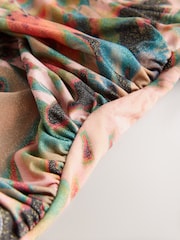 Blaugrün/Pink, Lurex, Animal - Bauchformender Badeanzug mit Bügel, F–K - Bild 7 von 8