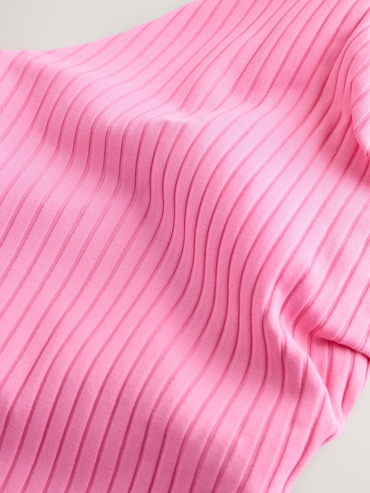 Pink Rib DD+ Wired Plunge Neck Tummy Control Swimsuit - Image 4 of 4