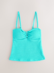 Aqua Blue Crinkle Bandeau Tankini Top - Image 7 of 10