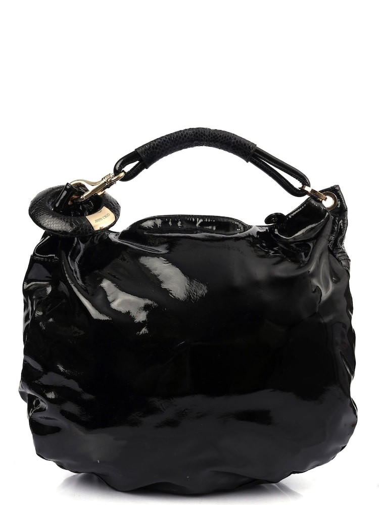 Jimmy Choo Black Tote Patent Leather Handbag - Image 2 of 5