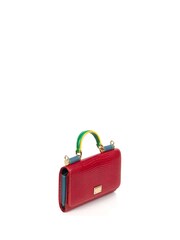 Dolce & Gabbana Red Sicily Cross-Body Exotic Effect Leather Handbag - Image 4 of 6