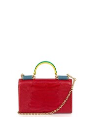 Dolce & Gabbana Red Sicily Cross-Body Exotic Effect Leather Handbag - Image 6 of 6