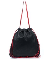 Victoria Beckham Black Drawstring Bucket Bag Leather Handbag - Image 1 of 5