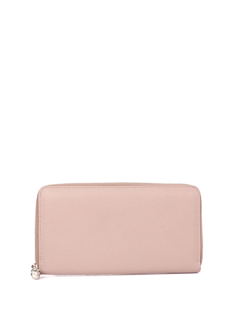 Alexander McQueen Pink Skull Zip Around Leather Wallet - Image 1 of 6