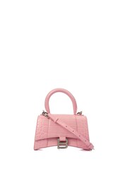Balenciaga Pink Hourglass Top Handle XS Exotic Effect Leather Handbag - Image 1 of 5