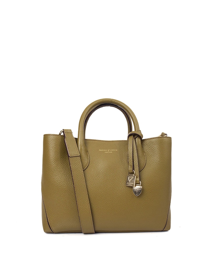 Aspinal of London Green Tote Midi Leather Handbag - Image 1 of 6