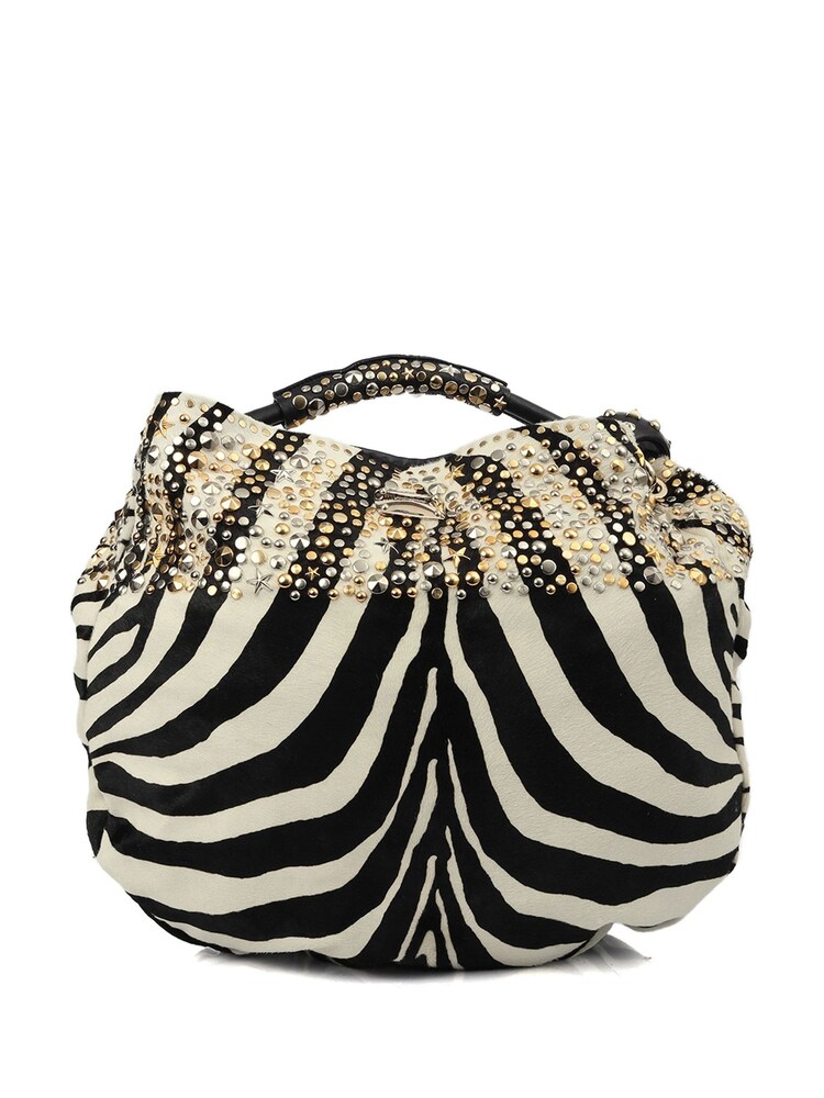 Jimmy Choo Black Sky Studded Hobo Plastic Handbag - Image 1 of 6