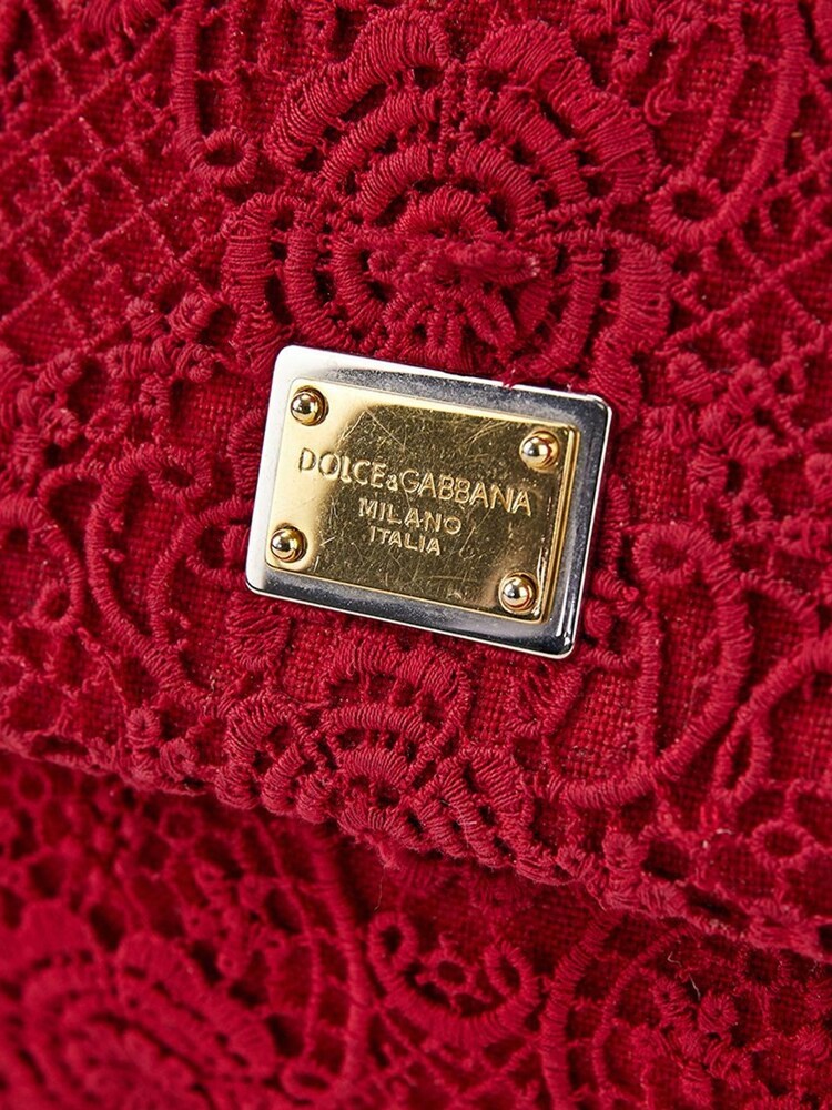Dolce & Gabbana Red Sicily Fabric Handbag - Image 6 of 6
