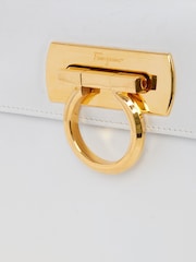 Salvatore Ferragamo Kelly White Top Handle Leather Handbag - Image 6 of 6
