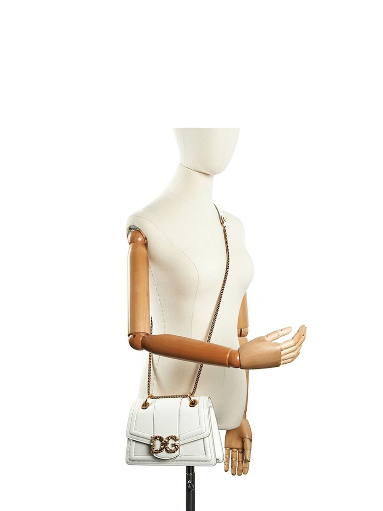 Dolce & Gabbana White Amore Leather Handbag - Image 6 of 6