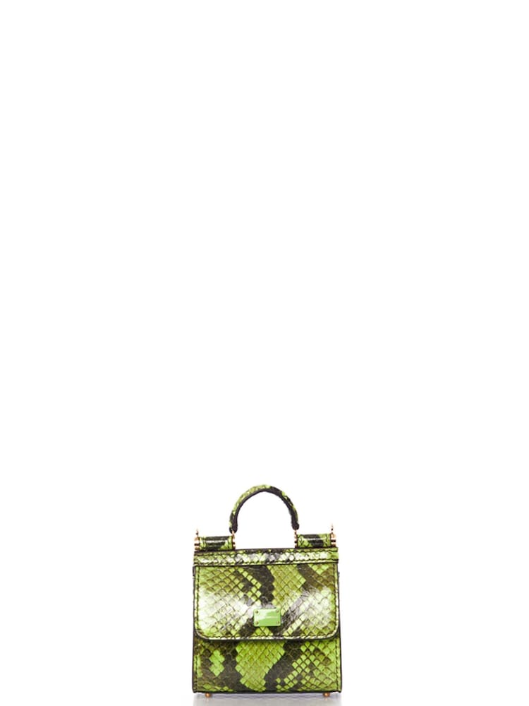 Dolce & Gabbana Green Miss Sicily Exotic Effect Leather Handbag - Image 1 of 6