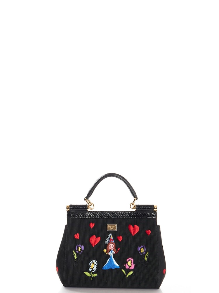 Dolce & Gabbana Black Small Sicily Fabric Handbag - Image 1 of 6